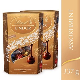 Lindt - Cornet Lindor Assorti Edition de Noël - 337g, Lot de 2
