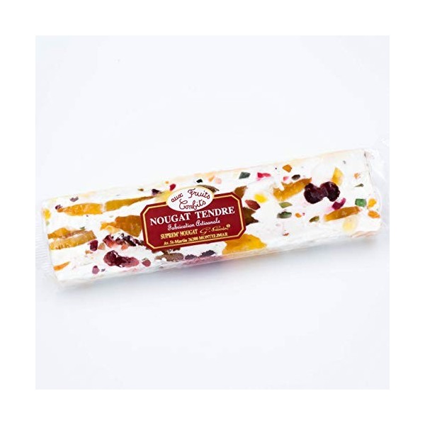 Barre de nougat tendre aux fruits confits – 200g
