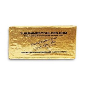 Turrón Artesano de Jijona - Nougat Jijona - Édition Gourmande en papier doré de 500 grammes. LingoTerró