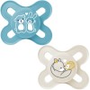 MAM Start Soothers, Baby Soothers with Self Sterilising Travel Case, Newborn Essentials, White/Grey Designs May Vary , 0-2 M