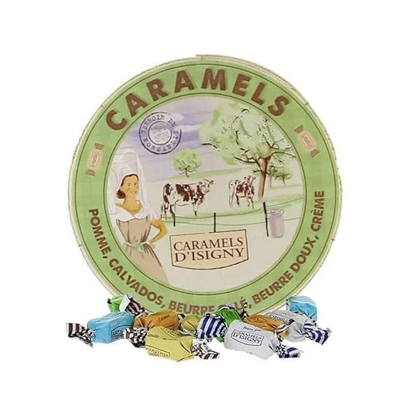 Caramels dIsigny - Assortiment de Caramels - Boite Camembert de 250g - Produits-Normandie