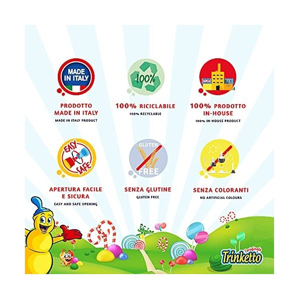 TRINKETTO Boisson sans Alcool Goûte de Fraise 24 unités, Le Bonbon Liquide, le Boisson aux Bonbons le plus Aimé Des Enfants, 