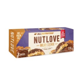 ALLNUTRITION Nutlove Cookies Gâteaux sans Sucre Ajouté - Biscuits au Chocolat au Lait Fourrés aux Cacahuètes et au Caramel - 