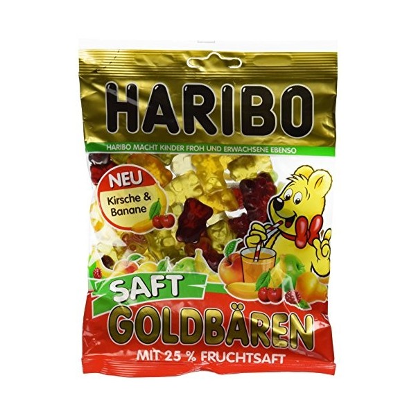 Haribo LOurs dOr Juteux, Bonbons, Bonbons Gélifiés, Bonbons Fruités, en Sachet, Paquet, 175 g