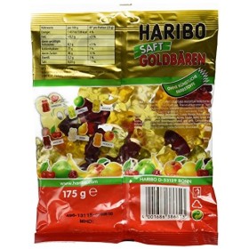 Haribo LOurs dOr Juteux, Bonbons, Bonbons Gélifiés, Bonbons Fruités, en Sachet, Paquet, 175 g
