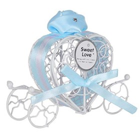 Gaeirt Boîte de Bonbons, boîte-Cadeau de Couleur vive Mignon Durable pour Mariage Bleu 