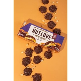 ALLNUTRITION Nutlove Cookies Gâteaux sans Sucre Ajouté - Biscuits au Chocolat au Lait Fourrés aux Cacahuètes et au Caramel - 
