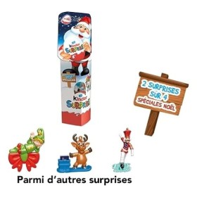 Oeuf KINDER Surprise 20g - Traditionnel étui de 4 oeufs Edition Spéciale Père Noël - Nouvelle version 2022/2023 - Létui de 4