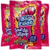 Sucette de caramel dure en forme de pied avec poudre acide pour trempe Sour Dip Lollipop - Lollis à lécher avec poudre efferv