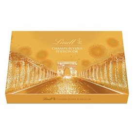 Lindt - Boîte CHAMPS-ELYSEES Edition Or - Chocolats au Lait, Noir & Blanc - Fins & Irrésistibles - 182g
