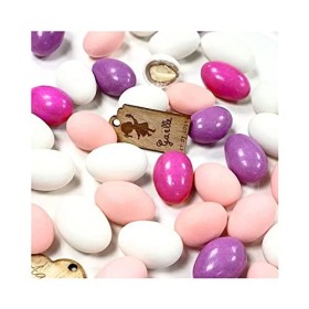 DRAGÉES AMANDE 1KG BLANC ROSE FUCHSIA PARME