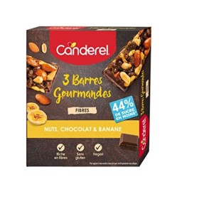 Barres Gourmandes - Nuts, Chocolat & Bananes - Barres protéinées - 3x35g - Canderel
