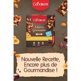 Barres Gourmandes - Nuts, Chocolat & Bananes - Barres protéinées - 3x35g - Canderel