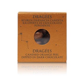Dragées aux Écorces dOrange Confites Enrobées de Chocolat Noir 66% Couleur Cuivre, Ligne Stardust - 120g lot de 2 pièces 