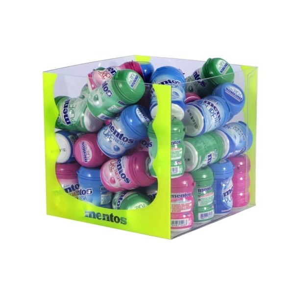 Mentos - Chewing-Gum Mentos Pure Fresh Parfum Fresh Mint - Chewing-Gum Sans Sucres - Dure Longtemps - Haleine Fraîche - 1 Bar