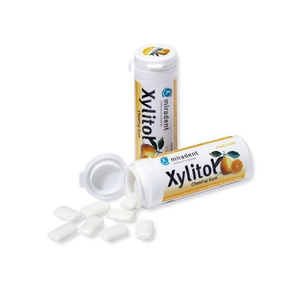 Miradent Xylitol Chewing Gum fraîcheur fruits Lot de 30 Pack de 4  4 x 30 g 