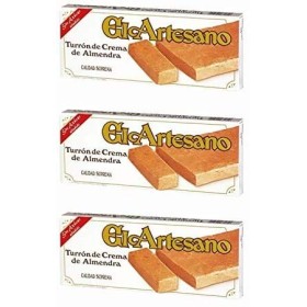 Lot 3 barres Nougat de crème damande 200 gr. Sans sucre - Turrones Espagnol El Artesano