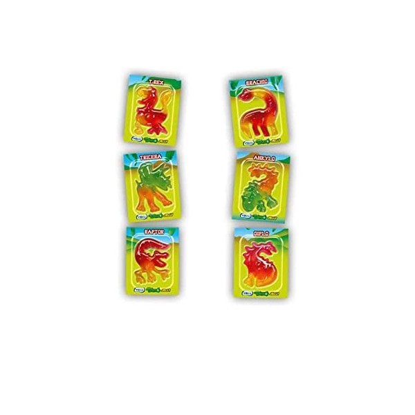 Vidal Dino Jelly Friandises en forme de dinosaures Saveur fraise Format de 66 pièces