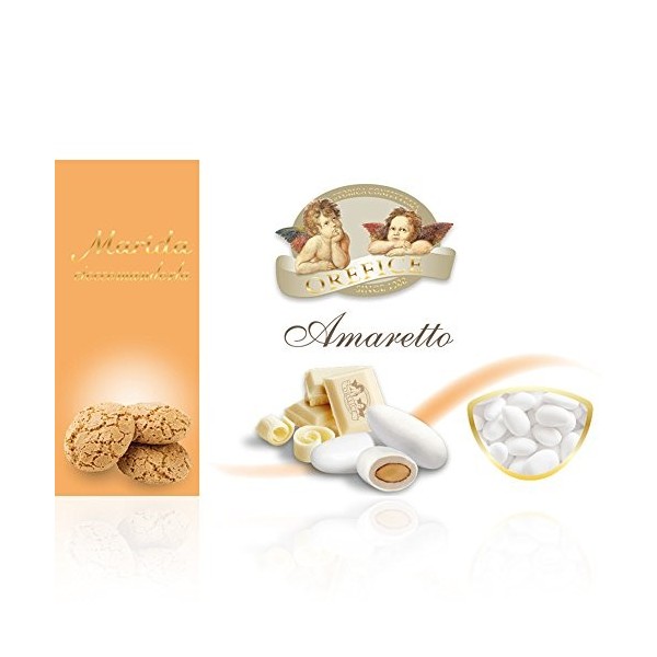 Dragées Amande recouverts de Chocolat Blanc avec Biscuits Italiens Amaretti 500g 90 Unités 