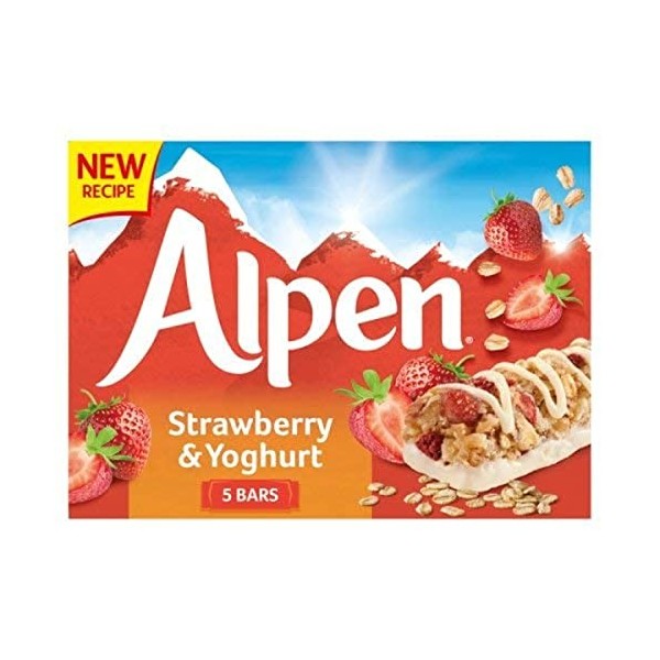 Alpen Barres aux Céréales à la Fraises/au Yaourt 5 Barres 144 g
