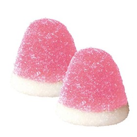 Vidal Goûtes Sucre de sucre en caoutchouc saveur fraise Nata et couleur rose et blanc, sachet de 250 unités.