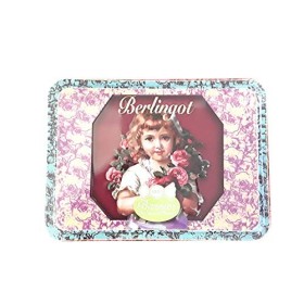 Boite en fer très jolie à relief contenant 150g Berlingots bonbons acidulés fruits assortis - Barnier - assorted sour fruit c