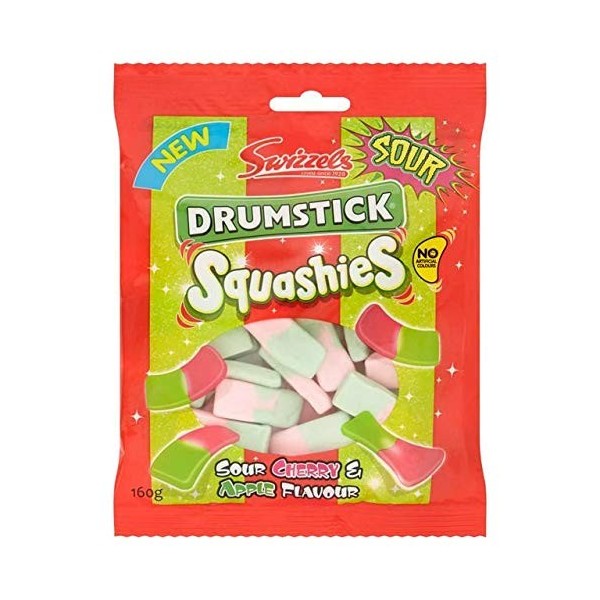 Squashies Drumstick Cerise & Pomme - 145 g - Lot de 6
