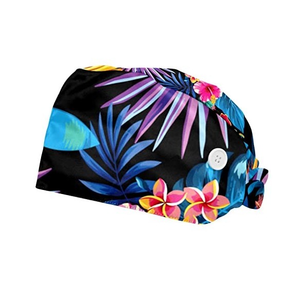 RIEODKFMHD Lot de 2 casquettes de travail avec boutons réglables pour homme et femme avec bandeau absorbant, lavable, taille 