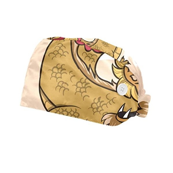 RIEODKFMHD Lot de 2 casquettes de travail avec boutons réglables pour homme et femme avec bandeau absorbant, lavable, taille 