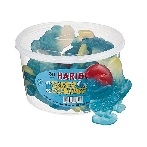 Haribo - Bonbons Schtroumpfs XXL - 30 par boîte - 1440 g