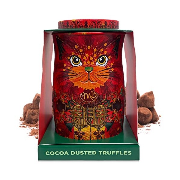 Monty Bojangles Orange Angelical Cat Boîte en étain Truffes saupoudrées de cacao 135 g