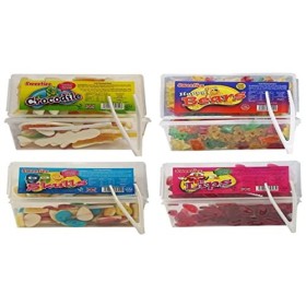 Lot de 4 boîtes de bonbons Jelly Sweets pour enfants - Crocodiles, ours, lèvres et crânes - 200 g - Idéal pour les moments de