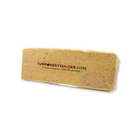 Turrón de Jijona 500g mou , grande tablette connue sous le nom de barre catalane - Haut pourcentage damandes. Nougat espagn
