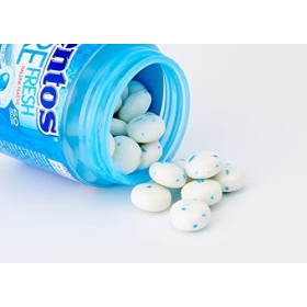 Mentos - Chewing-Gum Mentos Pure Fresh Parfum Fresh Mint - Chewing-Gum Sans Sucres - Au Thé Vert - Dure Longtemps - Haleine F
