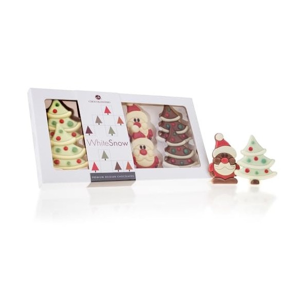 Assortiment Sapins et Santa en chocolat | 8 Chocolats | Idée-cadeau | Homme | Femme | Garçon | Fille | Figurine en chocolat |