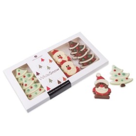 Assortiment Sapins et Santa en chocolat | 8 Chocolats | Idée-cadeau | Homme | Femme | Garçon | Fille | Figurine en chocolat |