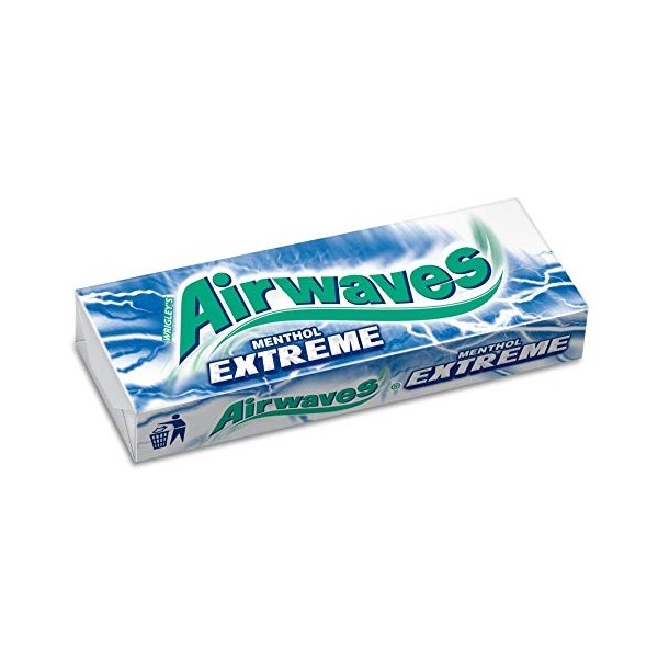AIRWAVES Chewing-Gum Extrême Menthol Fort/Eucalyptus 30 Étuis de 10 Dragées 420 g