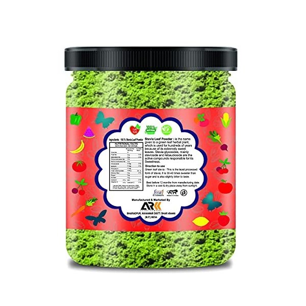 Green Velly Indian Organic Infinity Stevia leaf powder - 100 GM By Organic Infinity