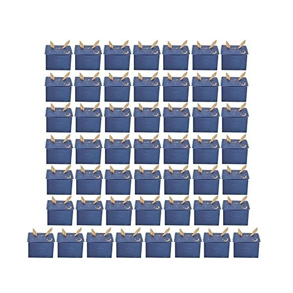 Boîte en Carton Carrée de Boîte de Sucrerie de Mariage de 50Pcs avec la Boîte en Carton Innovatrice de Ruban dor pour lanni