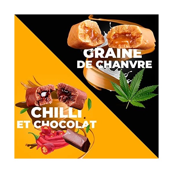 KROWKOMANIA CRAFT POLISH FUDGE Caramels Fondants - Chilli et Chocolat & Graines de Chanvre - Fabrication Artisanale - Bonbons