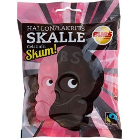 Bubs Skull Raspberry Foam Réglisse 6 Packs of 90g