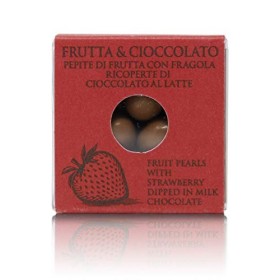 Pépites de Fruits à la Fraise Enrobées de Chocolat au Lait 36%, Pralines aux Fruits et au Chocolat - 60g lot de 5 pièces 