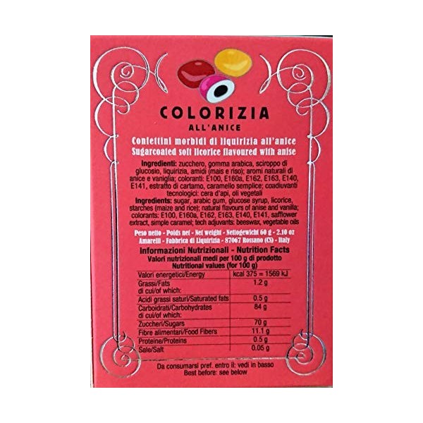 Colorizia à lAnis - 4x60 gr - Liqurizia Amarelli