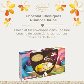 La Confetteria del Cuore, Classiques au Chocolat Fumés Jaune, Dragées en Chocolat Fondant, Idéales pour les Fêtes, Mariages e