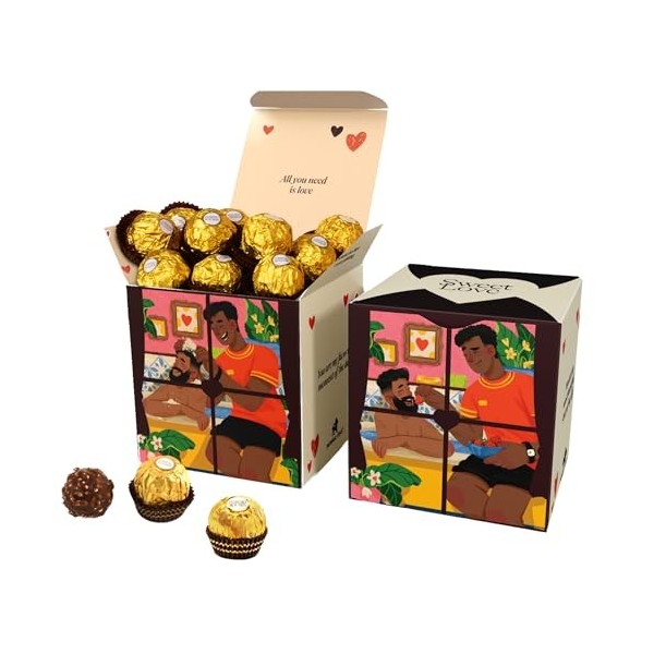 Boîte de chocolats pour les couples gays Sweet Love I Coffret cadeau original pour anniversaires, Noël, amoureux I Boîtes trè