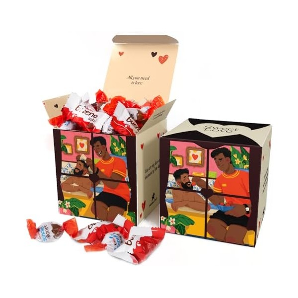 Boîte de chocolats pour les couples gays Sweet Love I Coffret cadeau original pour anniversaires, Noël, amoureux I Boîtes trè
