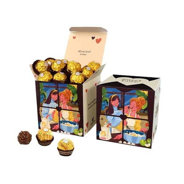 Boîte de chocolats pour les couples lesbiennes Sweet Love I Coffret cadeau original pour anniversaires, Noël, amoureux I Boît