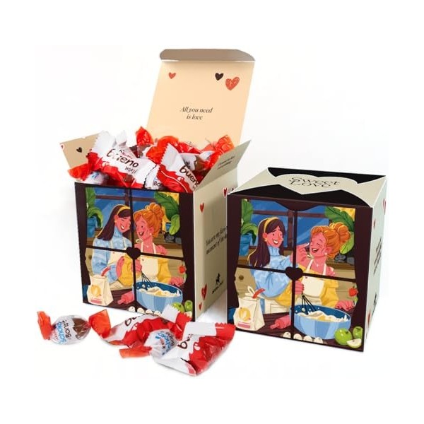 Boîte de chocolats pour les couples lesbiennes Sweet Love I Coffret cadeau original pour anniversaires, Noël, amoureux I Boît
