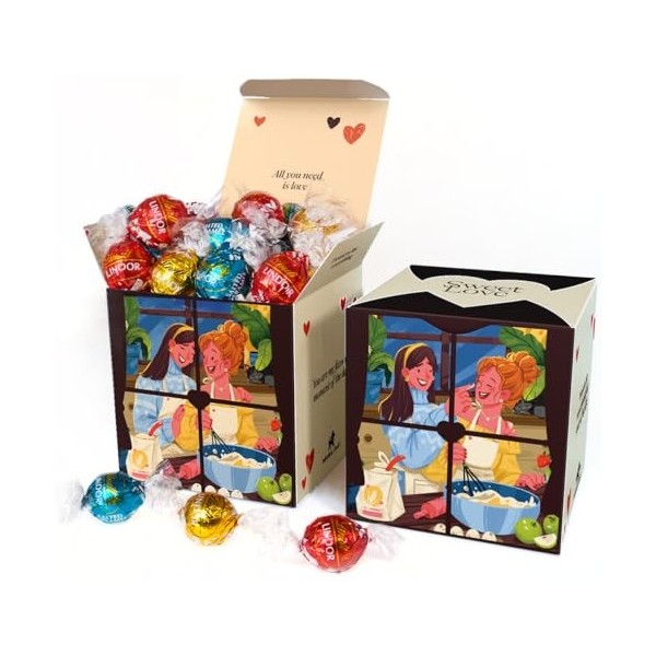 Boîte de chocolats pour les couples lesbiennes Sweet Love I Coffret cadeau original pour anniversaires, Noël, amoureux I Boît