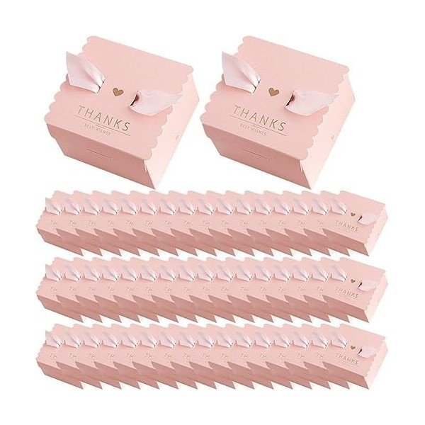 50 Pcs Pink Wedding Box Box Party Box Box Decoration Favors Packaging Box